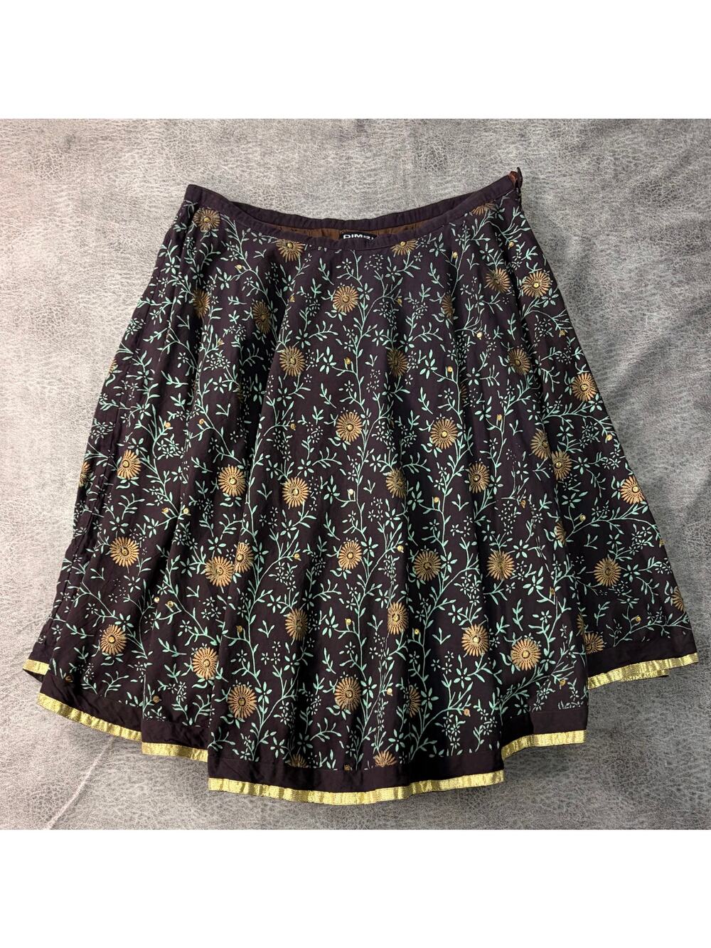 Vintage Dimri Dark Floral Whimsy Skirt
